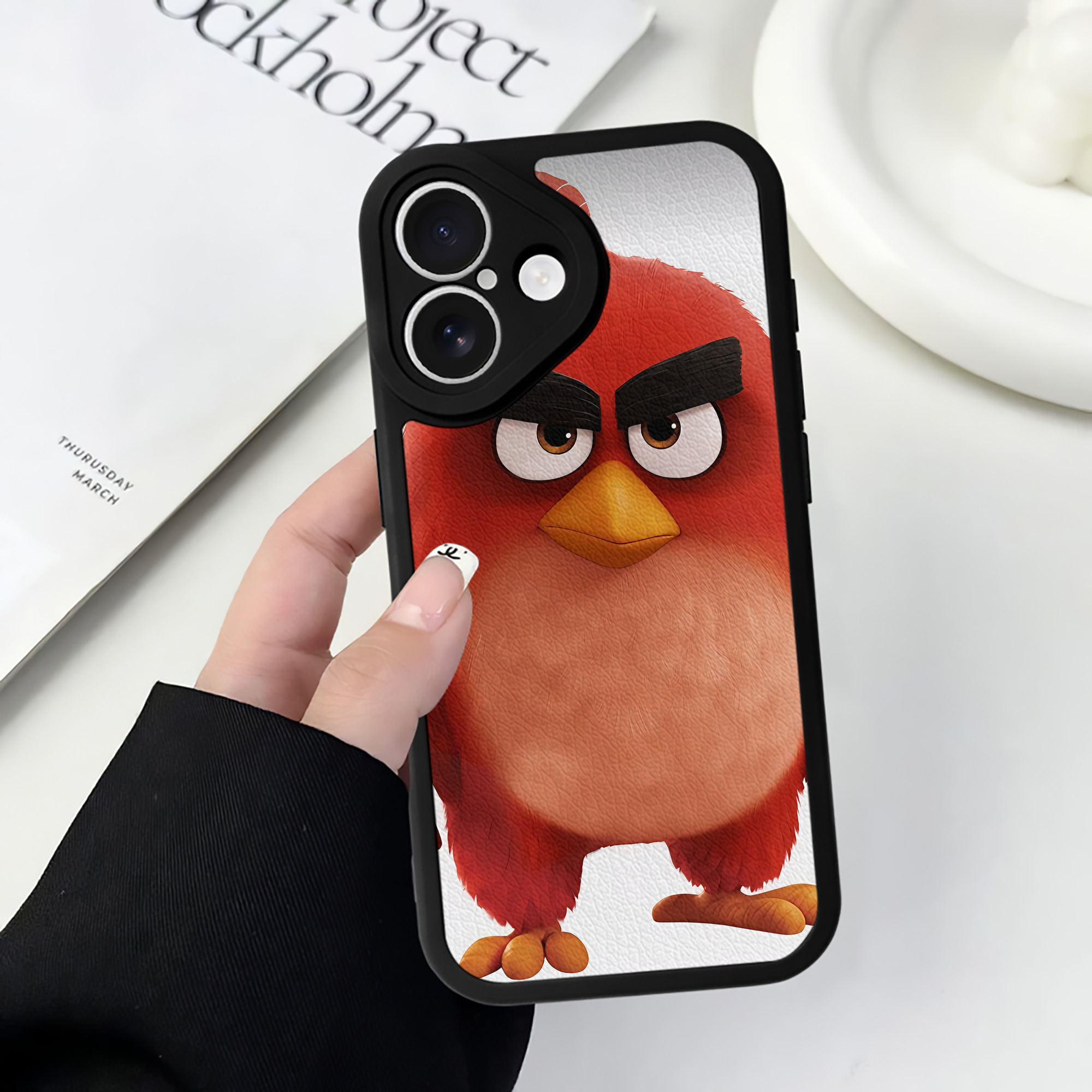 （画像用） Angry Birds アングリーバード 【iPhone 16シリーズ対応】シリコンスマホケース（レザー調） 材質：シリコン